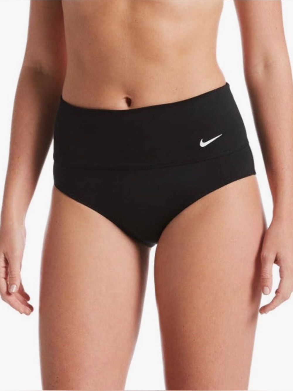 Nike Swim Essential High Waist Bikini Bottom Solid Black Women’s Size L